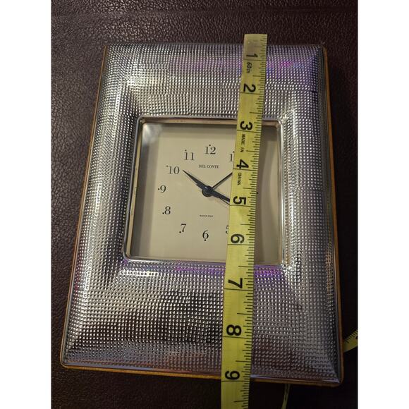 Del Conte Clock Silver Frame Made In Italy - Picture 9 of 12